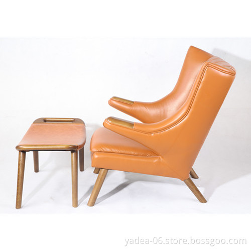 Hotel furniture TV room Italian leather Papa Bear Chair & Ottoman
